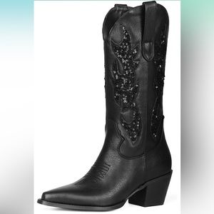 Women's Ouepiano Cowgirl Embroidered Western Cowboy Boots